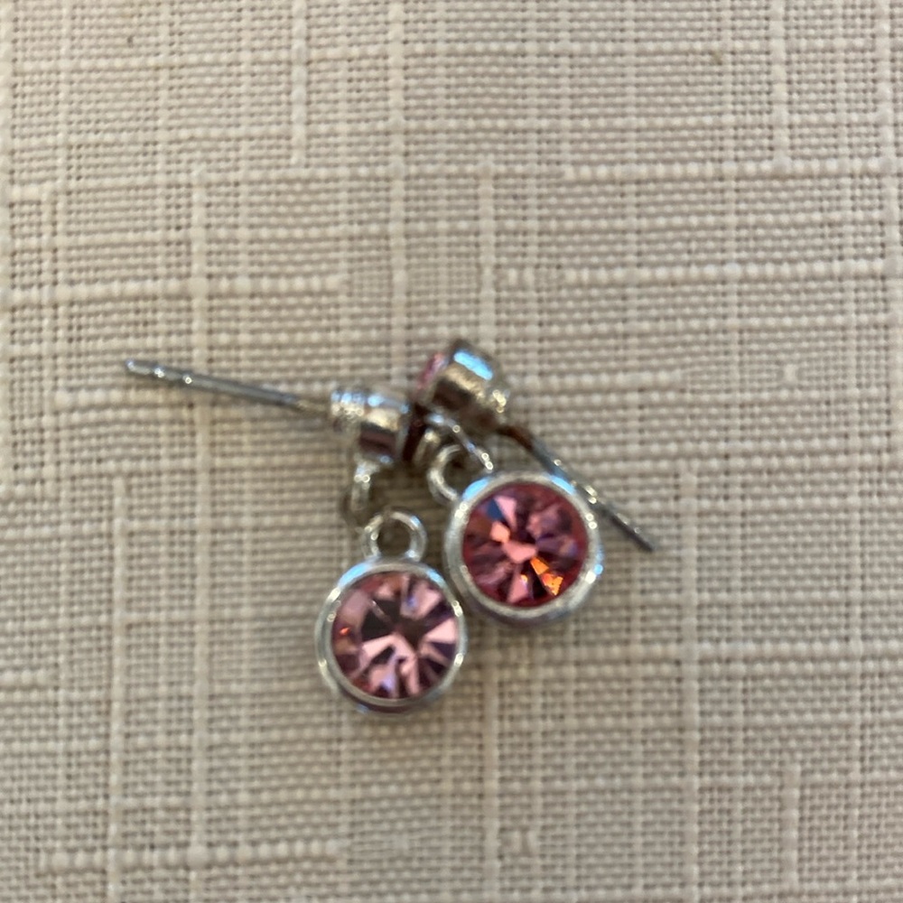 Pink Gemstone Stud Earrings